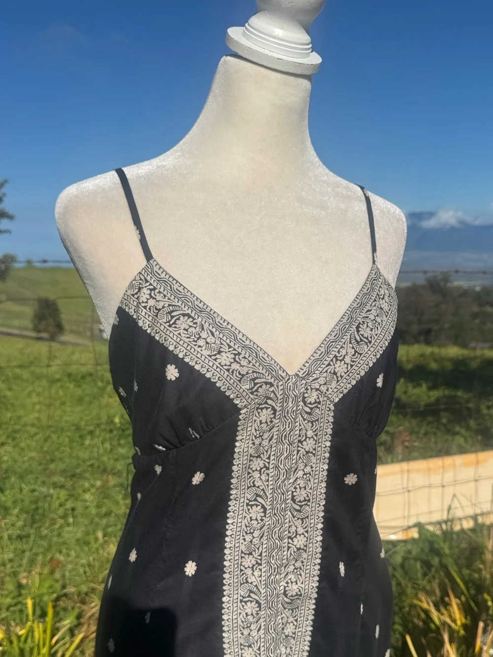 Gap Black Boho Indie Sundress Slip Dress Size 6